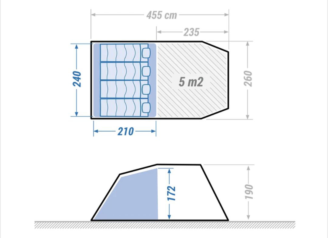 Четырехместная палатка в кемпинге футбольный лес / 28-30 июля 2023